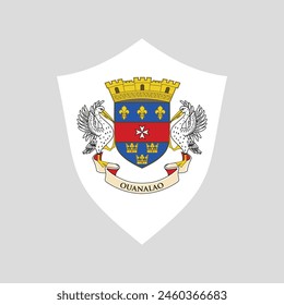 Saint Barthelemy Flag in Shield Shape Frame