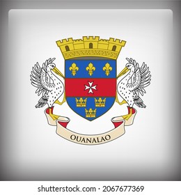 Saint Barthelemy Glossy 3D Square Country Flag Icon