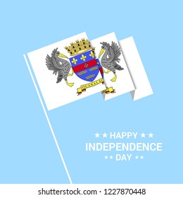 Saint Barthelemy Independence day typographic design with flag vector