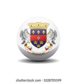 Saint Barthelemy national circle button flag background texture. Vector illustration.