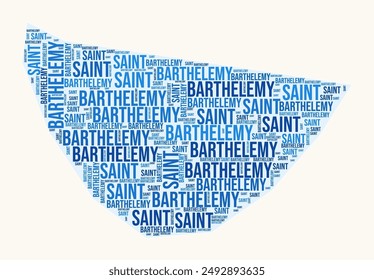 Saint Barthelemy Regionen Wortwolke. Country-Logo-Design. Regionen Typografie Stil Vektorgrafik Bild. Saint Barthelemy farbige Textwolke. Elegante Vektorillustration.