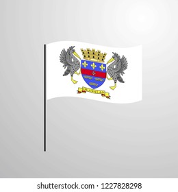 Saint Barthelemy waving Flag