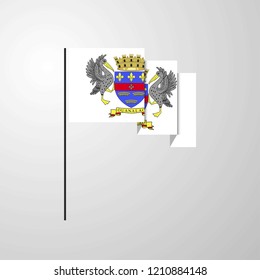 Saint Barthelemy waving Flag creative background