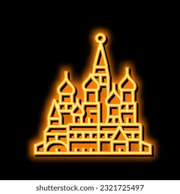 saint basil cathedral neon light sign vector. saint basil cathedral illustration