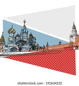 Saint Basil's Cathedral hand drawn, vector illustration