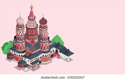 Saint Basil's Cathedral on Red Square in Moscow, Russia. View of the Red Square with Vasilevsky descent in Moscow, Russia. Panorama of Red Square with Moscow Kremlin and St Basil's Cathedral in summer
