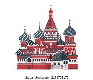 Saint Basil's Cathedral on Red Square in Moscow, Russia. View of the Red Square with Vasilevsky descent in Moscow, Russia. Panorama of Red Square with Moscow Kremlin and St Basil's Cathedral in summer