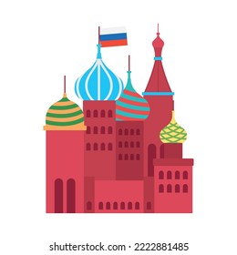 Saint Basils Cathedral on white background