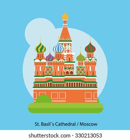 Saint Basil's Cathedral Vector, in Moscow, Russia.