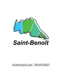 Saint Benoit map. vector map of France capital Country colorful design, illustration design template on white background