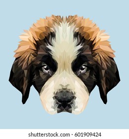 Saint Bernard dog animal low poly design. Triangle vector illustration.