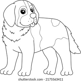 Saint Bernard Dog Isolated Coloring Page Stock Vector (Royalty Free ...