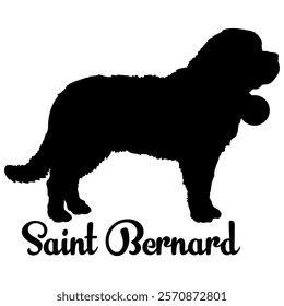 Saint Bernard dog silhouette, dog breeds, logo, vector, silhouette,  animal, illustration, icon, sign, design, black, symbol, pet, love
