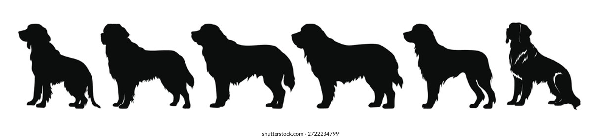 Siluetas de perro de San Bernardo Conjunto de Vector Silueta de perros
