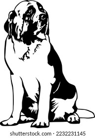 Ilustración del vector de perro de San Bernardo