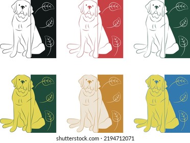 Saint Bernard greeting card, St Bernard pet portrait dog breed gifts for pure breed dog lovers. 