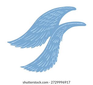 Saint big long 2 mole voando macho seraph cherub fada mítica homem herói céu claro. Escuro preto esboço mão desenhada velho corvo mulher forma retro mito sinal ícone linha deus fé doodle arte desenho animado estilo design