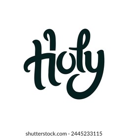 Saint - calligraphic inscription isolated on white background. Hand lettering.