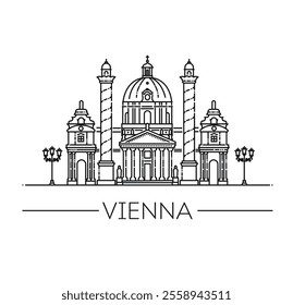 Saint Charles Church in Vienna, Austria. Landmark