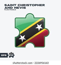Saint Christopher and Nevis flag puzzle pieces. vector illustration isolated on a white background