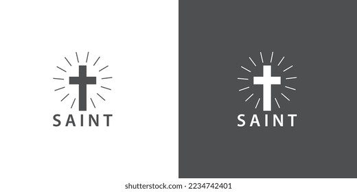 saint church logo simple design idea