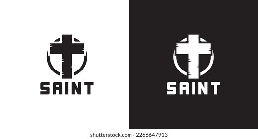 saint church logo simple design idea vector