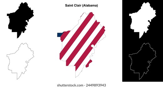 Saint Clair County (Alabama) outline map set