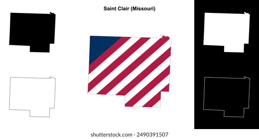 Saint Clair County (Missouri) outline map set