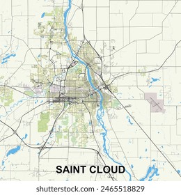 Saint Cloud, Minnesota, United States map poster art