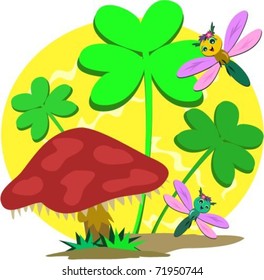 Saint Patrick’s Clover and Mushroom