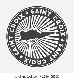 Saint Croix round logo. Vintage travel badge with the circular name and map of the island, vector illustration. Can be used as insignia, logotype, label, sticker or badge of Saint Croix.