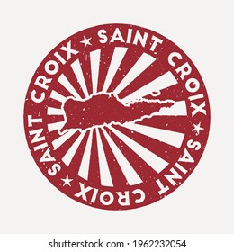 Saint Croix stamp. Travel red rubber stamp with the map of the island, vector illustration. Can be used as insignia, logotype, label, sticker, or badge of Saint Croix.