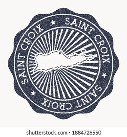 Saint Croix stamp. Travel rubber stamp with the name and map of the island, vector illustration. Can be used as insignia, logotype, label, sticker, or badge of Saint Croix.