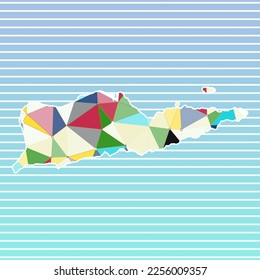 Ilustración vectorial de Santa Cruz. Diseño de Santa Cruz sobre fondo de rayas degradadas. Tecnología, internet, red, concepto de telecomunicaciones. Ilustración vectorial atractiva.