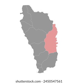 Saint David Parish map, administrative division of Dominica. Vector illustration.