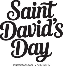 Saint david's day isolated on white background Vector