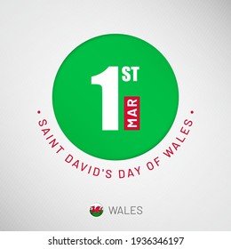 Saint davids day in Wales celebration on 1st March, Artistic typographic background for social media website promotion