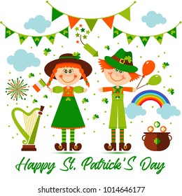 Saint Patrick’s day background with people