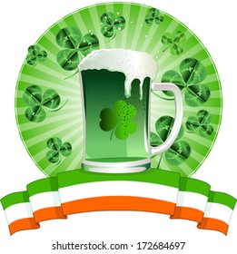 Saint PatrickÃ?Â¢??s Day beer and message.