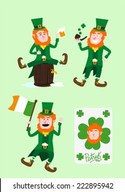 Saint patrickÃ?Â´s Day cartoon elves collection 2