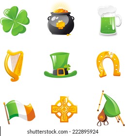 Saint patrick´s Day cartoon icon illustration set