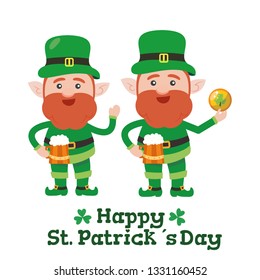 Saint patrick´s Day cartoon leprechaun illustration collection - Vector