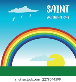 saint swithin’s day. Design suitable for greeting card poster and banner