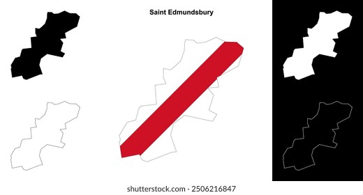 Saint Edmundsbury blank outline map set