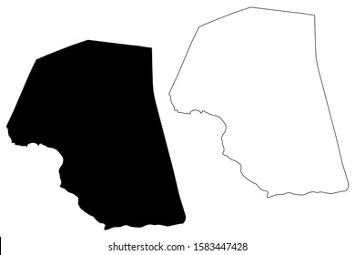 Saint Elizabeth Parish (Parishes of Jamaica, Cornwall County) map vector illustration, scribble sketch St. Elizabeth map