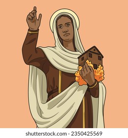 Saint Ephigenia of Ethiopia Colored Vector Illustration