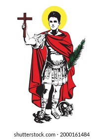 Saint Expedite vector catholic religious Illustration