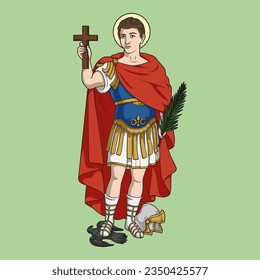 Saint Expeditus of Melitene Colored Vector Illustration
