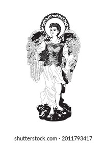 saint Gabriel the archangel Illustration catholic religious vector