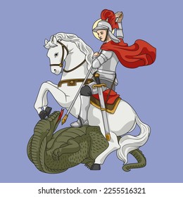 Saint George of Cappadocia Colored Vector Illustration